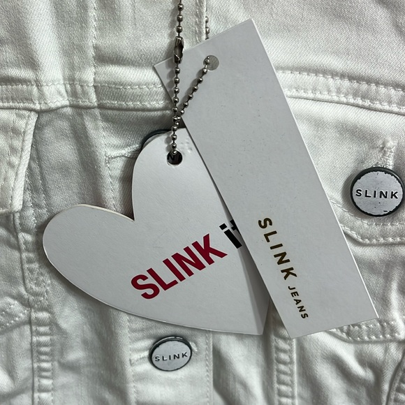 NWT Slink Jeans Denim Trucker Jacket Size 1 White Denim Jacket - Picture 5 of 7